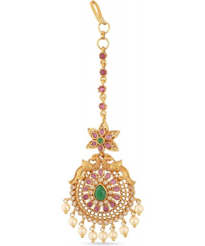 Antique Gold Plated Parv Maang Tikka with Peacock Design - Indian Mang Tika for Women and Girls | Perfect for Ethnic Occasion...