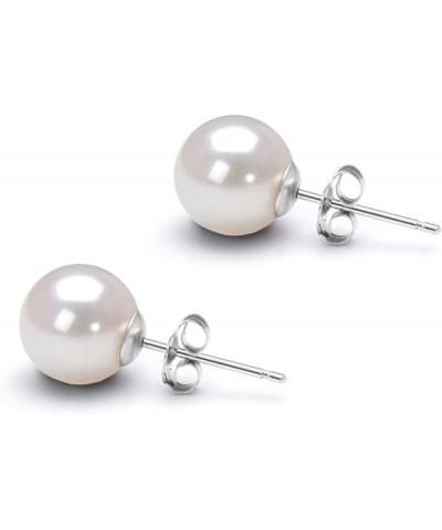 5-10mm Japanese Akoya Cultured Pearl Earrings Stud for Women AAA White Earrings Sterling Silver Setting - 6.0 Millimeters Whi...