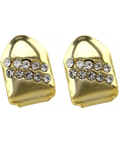 2PC Gold Plated Diamond Single Grillz Cap for Your Teeth Grillz Men Women Hip Hop Jewelry Gift Gold $8.83 Body Jewelry