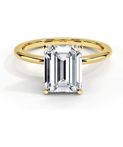 Engagement Ring 2 CT Emerald Cut Moissanite Engagement Rings for Women Platinum Plated Silver Free Engraving Style 6 $60.30 R...