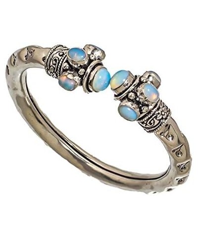 Milky Opal Vintage Style Cuff Gemstone Handmade Jewelry Bracelet Adjustable $13.99 Bracelets