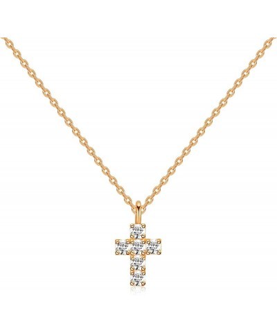 Women Girl 14K Gold Plated Cross Necklace-Silver Rose Gold Gift for Wife Girlfriend Rose Gold 25-Tiny Cross $8.39 Necklaces