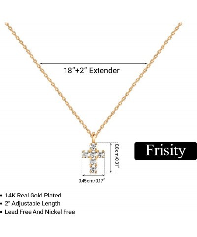 Women Girl 14K Gold Plated Cross Necklace-Silver Rose Gold Gift for Wife Girlfriend Rose Gold 25-Tiny Cross $8.39 Necklaces