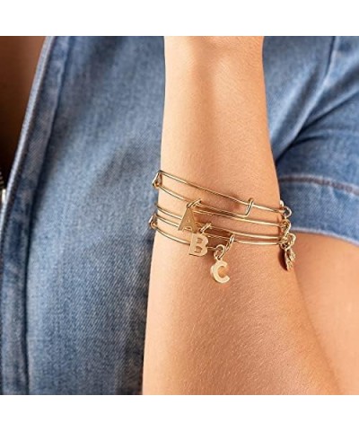 Initial P III Bangle Bracelet One Size Shiny Gold $17.11 Bracelets