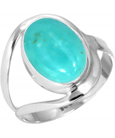 925 Sterling Silver Handmade Ring for Women 10x14 Oval Gemstone Statement Jewelry for Gift (99021_R) Smithsonite $19.71 Rings