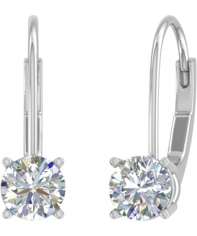 0.40 to 1 Carat Diamond Leverback Drop Earrings in 14K Gold - IGI Certified White Gold 0.75 carats $154.50 Earrings