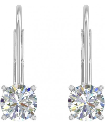 0.40 to 1 Carat Diamond Leverback Drop Earrings in 14K Gold - IGI Certified White Gold 0.75 carats $154.50 Earrings