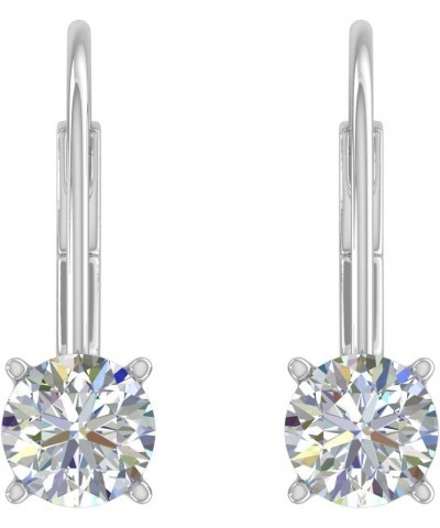 0.40 to 1 Carat Diamond Leverback Drop Earrings in 14K Gold - IGI Certified White Gold 0.75 carats $154.50 Earrings