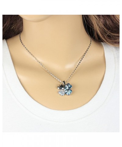 Four Leaf Clover Necklace, Earrings & Bracelet Set with Crystals from Swarovski Blue $35.98 Jewelry Sets