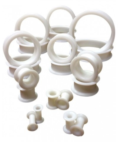 PAIR of White Soft Silicone Ear Tunnels Plugs - up to size 50mm! 6g (4mm) $10.89 Body Jewelry