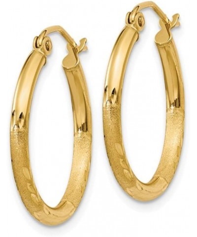 14k Yellow or White Gold Diamond Cut Hoop Earrings with Click-down Clasp, (2mm Tube) 20mm $79.18 Earrings