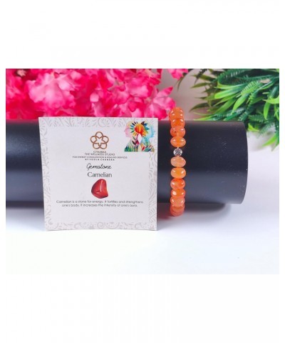 Carnelian Crystal Gemstone Bracelet| Programmed| Crystal Healing I Unisex I Willpower I Safety I Overcome abuse $26.10 Bracelets