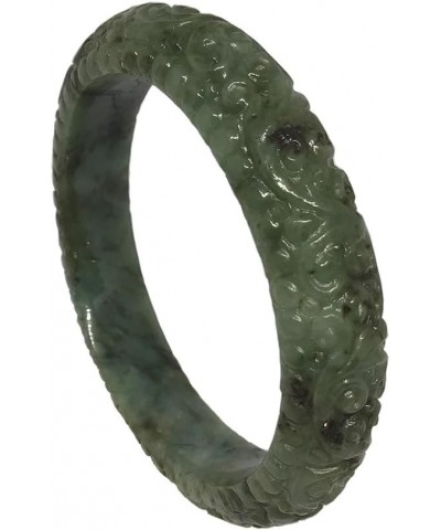 Handmade Jade Bracelet Carved With Vines Green 56mm $32.66 Others