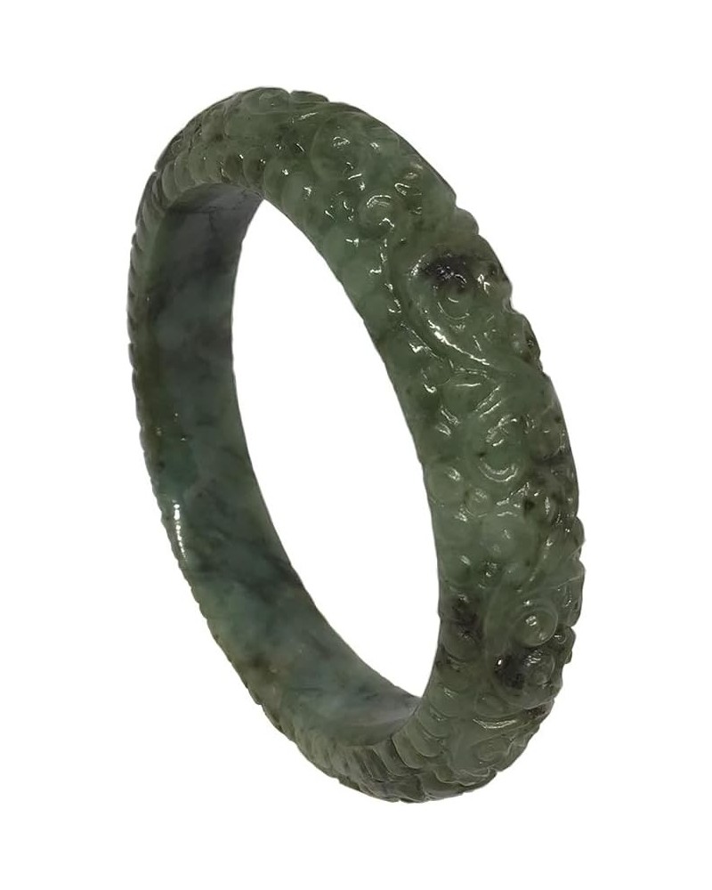 Handmade Jade Bracelet Carved With Vines Green 56mm $32.66 Others