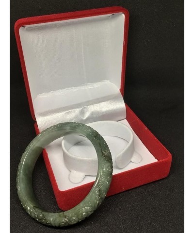 Handmade Jade Bracelet Carved With Vines Green 56mm $32.66 Others