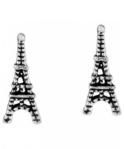 Style Icon Eifel Tower in the City of Love Paris France .925 Sterling Silver Post Stud Earrings for French Fashion Inspired A...