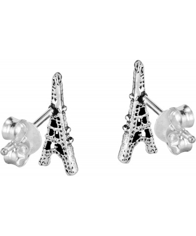 Style Icon Eifel Tower in the City of Love Paris France .925 Sterling Silver Post Stud Earrings for French Fashion Inspired A...