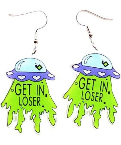 UFO Aliens Earrings for Women Fun Cute UFO Space Dangle Earrings Novelty Weird Acrylic Aliens Earrings for Women Girls-A A $6...