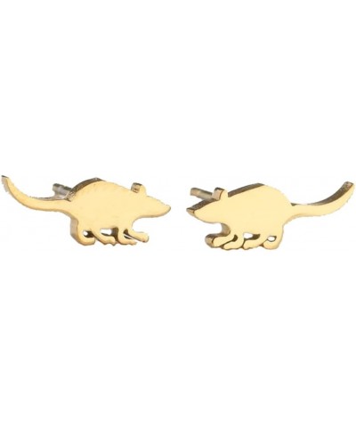 Cute Mouse Accessories Rat Earring Animal Stainless Steel Stud Earrings gold $8.54 Earrings