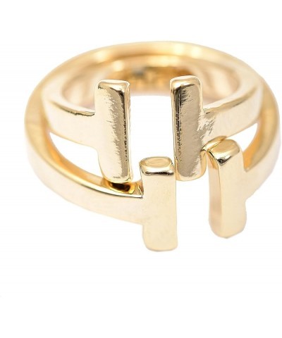 High Gloss Parallel Bar Adjustable Midi and Regular Ring Set Gold $8.69 Rings