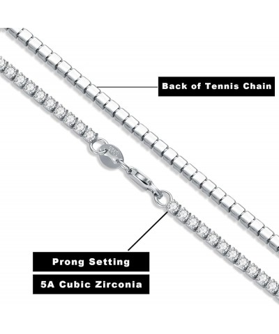 Sterling Silver Cubic Zirconia Tennis Necklace Simulated Diamond Cut Tennis Chain Necklaces Jewelry Gift for Women and Men 14...