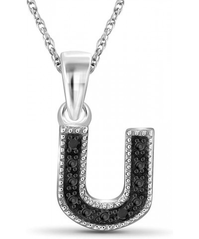 Accent Black Diamond A to Z Intial Pendant in Sterling Silver U $13.80 Pendants