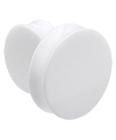 Pair 5/8" (16MM) WHITE ACRYLIC PLUGS Double Flare Gauges Solid Saddle Thin Ear Flesh Tunnels (2pcs) $6.40 Body Jewelry