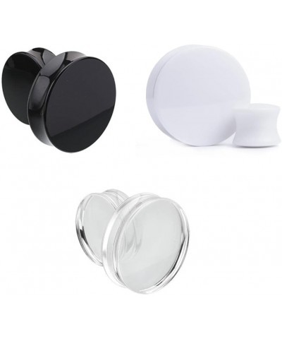 Pair 5/8" (16MM) WHITE ACRYLIC PLUGS Double Flare Gauges Solid Saddle Thin Ear Flesh Tunnels (2pcs) $6.40 Body Jewelry