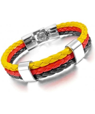 12mm Wide Mens Womens Flag Braided Rope Surfer Leather Bracelet Wristband Cuff Bracelet Bangle 8inch Germany $7.94 Bracelets