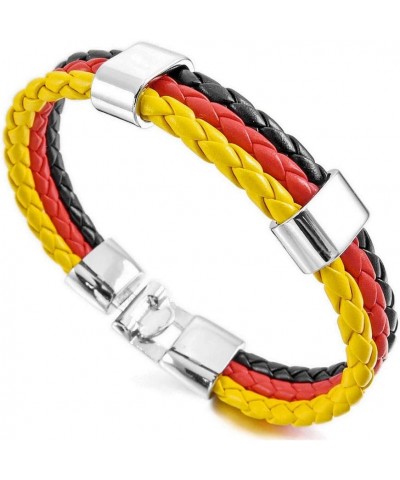 12mm Wide Mens Womens Flag Braided Rope Surfer Leather Bracelet Wristband Cuff Bracelet Bangle 8inch Germany $7.94 Bracelets