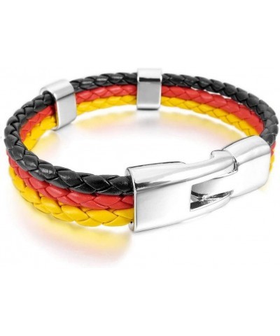 12mm Wide Mens Womens Flag Braided Rope Surfer Leather Bracelet Wristband Cuff Bracelet Bangle 8inch Germany $7.94 Bracelets