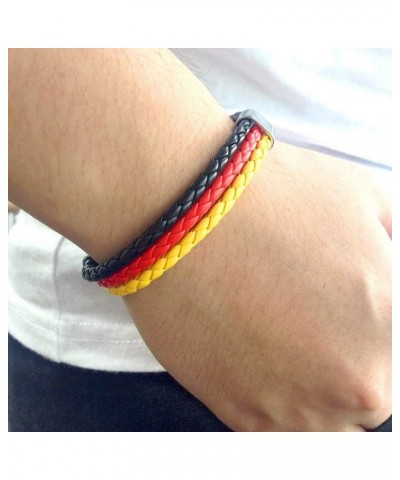 12mm Wide Mens Womens Flag Braided Rope Surfer Leather Bracelet Wristband Cuff Bracelet Bangle 8inch Germany $7.94 Bracelets