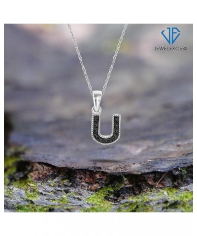 Accent Black Diamond A to Z Intial Pendant in Sterling Silver U $13.80 Pendants