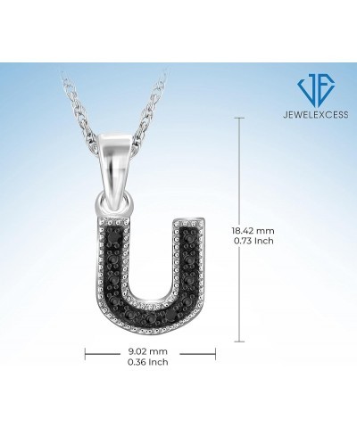 Accent Black Diamond A to Z Intial Pendant in Sterling Silver U $13.80 Pendants