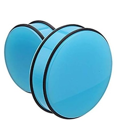 Supersize Neon Colored Acrylic No Flare Ear Gauge Plug 2" (51mm), Light Blue $18.59 Body Jewelry