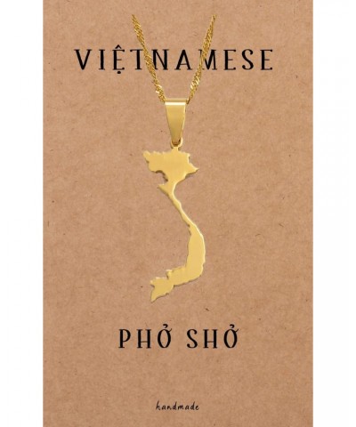 Vietnamese Pho Sho Pendant Necklace in Gold Tone with Handmade Inspirational Greeting Card $20.48 Necklaces