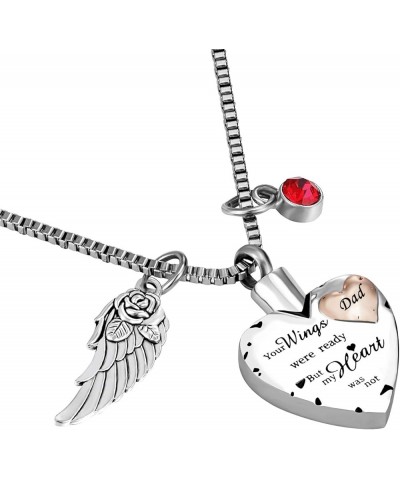 Cremation Urn Necklace Comes With Angel Wing And 12 Birthstones Ashes Jewelry Heart Memorial Pendant Dad $9.89 Necklaces