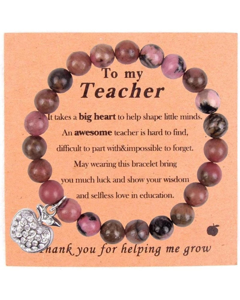 Teacher appreciation gifts,Natural Stone teacher Bracelet gifts for women,thank you gifts for teacher meaningful gifts for wo...