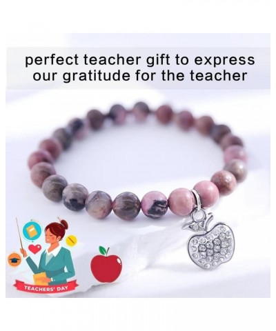 Teacher appreciation gifts,Natural Stone teacher Bracelet gifts for women,thank you gifts for teacher meaningful gifts for wo...