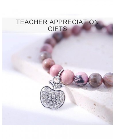 Teacher appreciation gifts,Natural Stone teacher Bracelet gifts for women,thank you gifts for teacher meaningful gifts for wo...