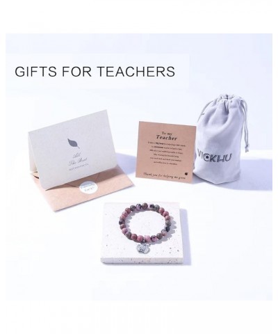 Teacher appreciation gifts,Natural Stone teacher Bracelet gifts for women,thank you gifts for teacher meaningful gifts for wo...