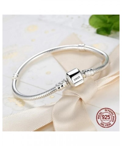 Handmade Original Fine Jewelry 925 Sterling Silver Charm Bracelet Soft Smooth Snake Bone Bracelets For Women Silvery 16cm $7....