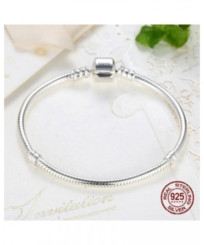 Handmade Original Fine Jewelry 925 Sterling Silver Charm Bracelet Soft Smooth Snake Bone Bracelets For Women Silvery 16cm $7....