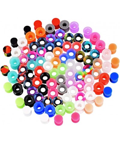 24pcs-100pcs Colorful Silicone Ear Gauges Double Flared Ear Tunnels Set Stretchers Expander Ear Piercing Jewelry 100pcs, 00G ...