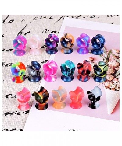 24pcs-100pcs Colorful Silicone Ear Gauges Double Flared Ear Tunnels Set Stretchers Expander Ear Piercing Jewelry 100pcs, 00G ...