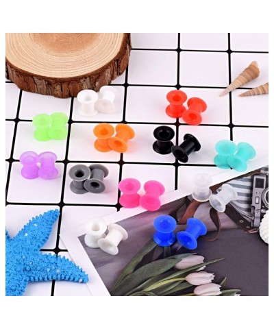 24pcs-100pcs Colorful Silicone Ear Gauges Double Flared Ear Tunnels Set Stretchers Expander Ear Piercing Jewelry 100pcs, 00G ...