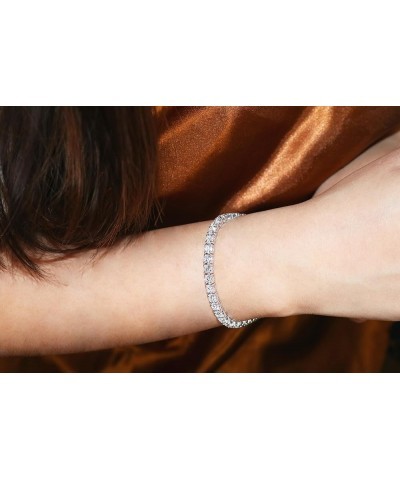 14K White Gold Lab Grown Diamond Tennis Bracelet (5-10 cttw, E-F Color, VS1 Clarity) 8.0 Inches 7.0 carats $1.00 Bracelets