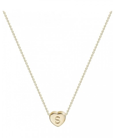 Tiny Gold Initial Heart Necklace-14K Gold Filled Handmade Dainty Personalized Letter Heart Choker Necklace Gift Women Necklac...