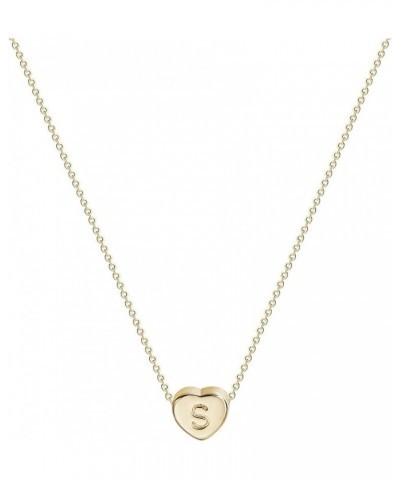 Tiny Gold Initial Heart Necklace-14K Gold Filled Handmade Dainty Personalized Letter Heart Choker Necklace Gift Women Necklac...