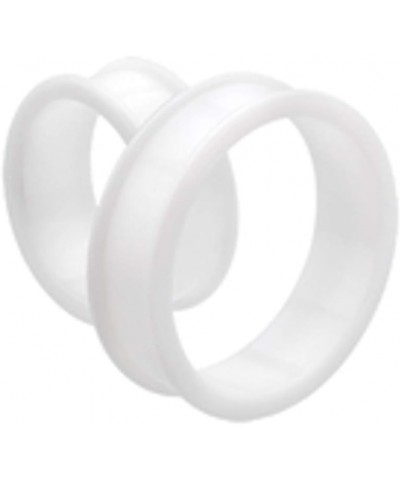 Supersize Flexible Silicone Double Flared Ear Gauge Tunnel Plug Earrings 1-7/8" (48mm), White $12.25 Body Jewelry